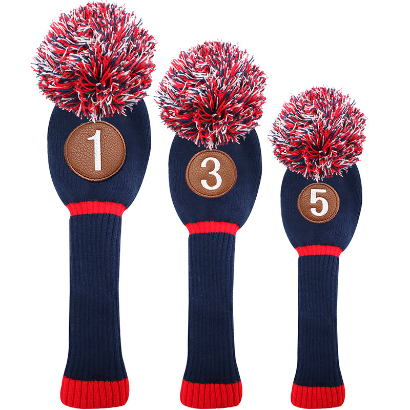 Knit Golf Head Covers for Woods and Driver Fairway Hybrids FINGER TEN