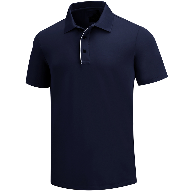 Tour Fit Short Sleeve Golf Shirt Men Navy – FINGER TEN