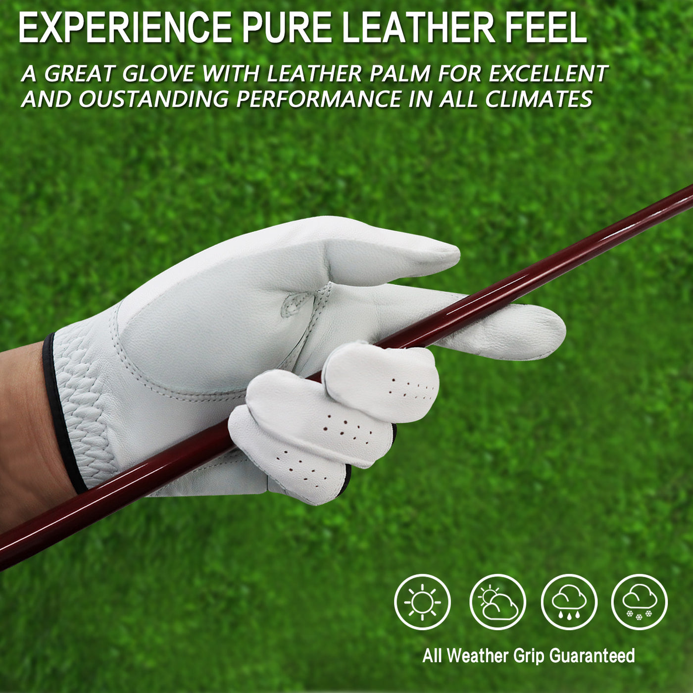 Golf Gloves Men 3 Pack All Weather Leather Grip