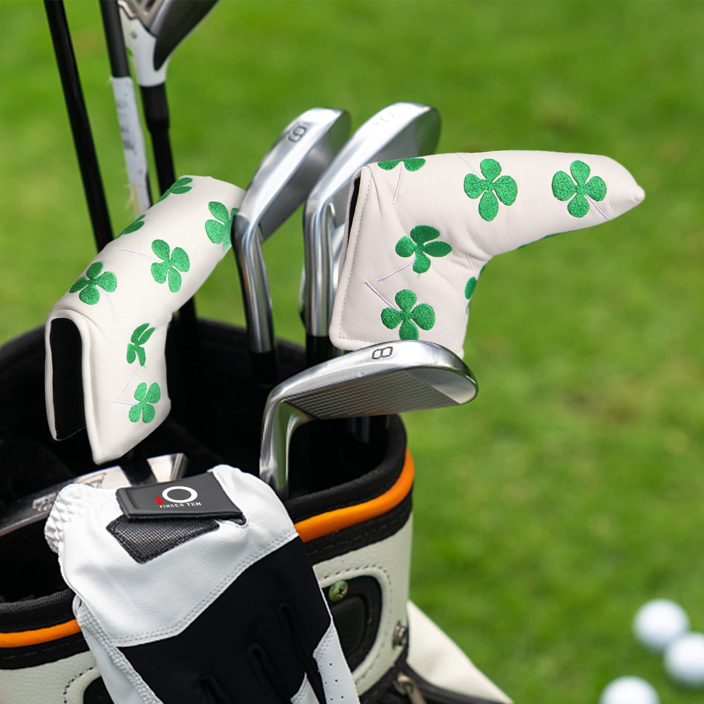 Wasserdichter Schutz Golf Putter Covers Lucky Clover Passend für die meisten Blade Putter 