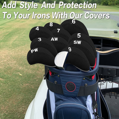 Golf Iron Covers Set Neoprene Club Headcover Value 10 Pack