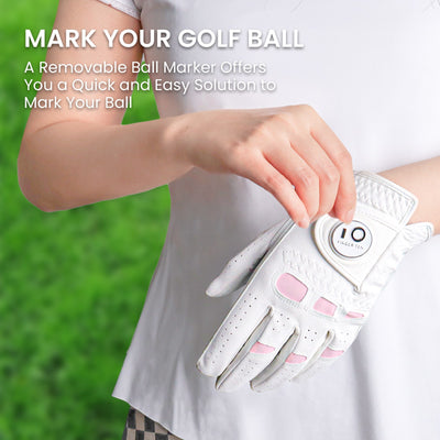 Damen-Golfhandschuh mit extra Grip und Ballmarker, Vorteilspack, 3er-Pack 