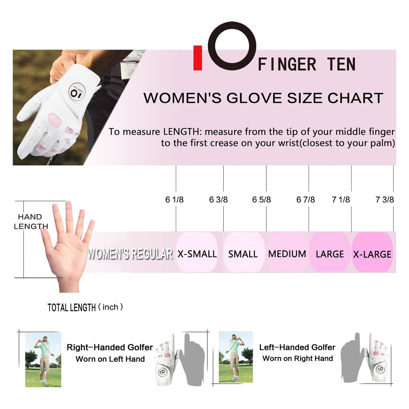 Women's Golf Glove with Ball Marker 3 Pack