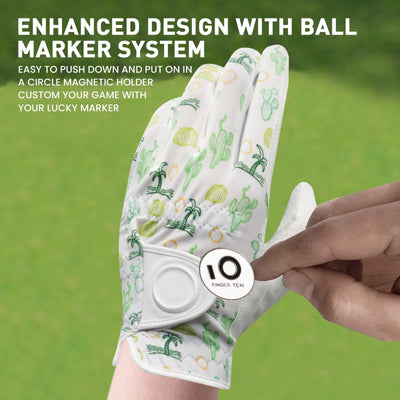 Men's Golf Gloves White Palm All Weather Grip Value 2 Pack