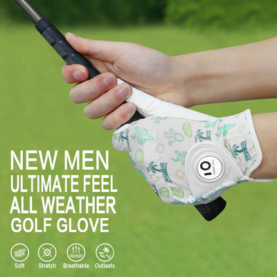 Men's Golf Gloves White Palm All Weather Grip Value 2 Pack