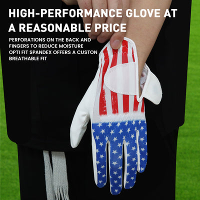 Men's Golf Gloves USA Star All Weather Grip Value 2 Pack