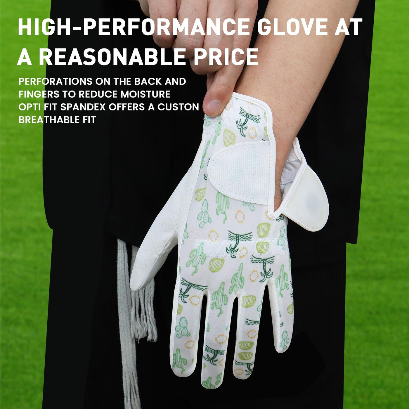 Men's Golf Gloves White Palm All Weather Grip Value 2 Pack