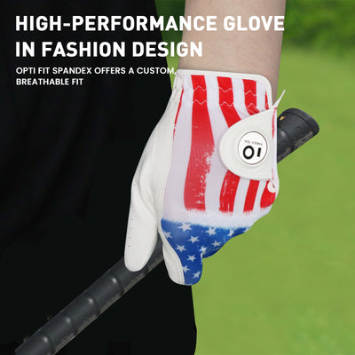 Men's Golf Gloves USA Star All Weather Grip Value 2 Pack