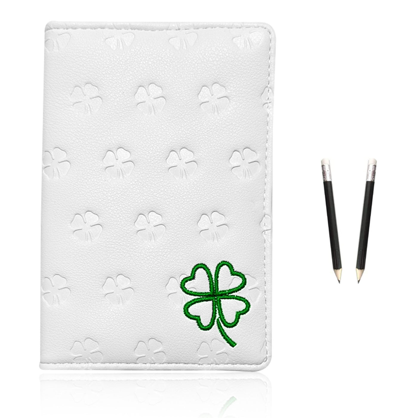 Golf Scorecard Holder Leather Yardage Books Cover Clover