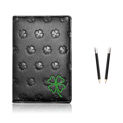 Golf Scorecard Holder Leather Yardage Books Cover Clover