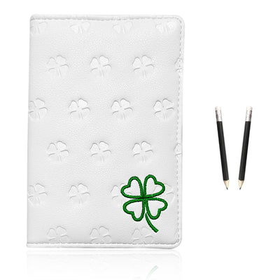 Golf Scorecard Holder Leather Yardage Books Cover Clover