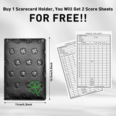 Golf Scorecard Holder Leather Yardage Books Cover Clover