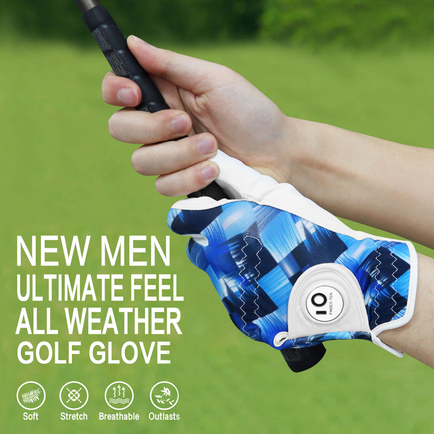 Golf Gloves Men USA Flag Value 2 Pack Leather