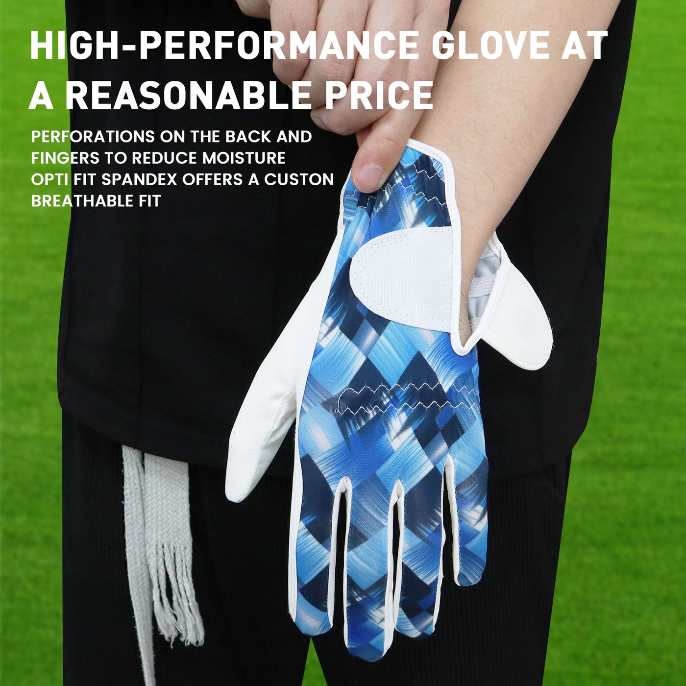 Men's Golf Gloves Blue Diamond All Weather Grip Value 2 Pack