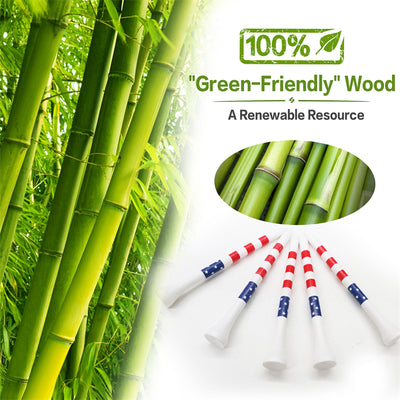 Golf Tees Wood 3 1/4 2 3/4 Inch Wooden Bamboo 120 Count