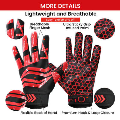 Football Gloves Youth Pro 2.0 Non-Slip Palm Receivers