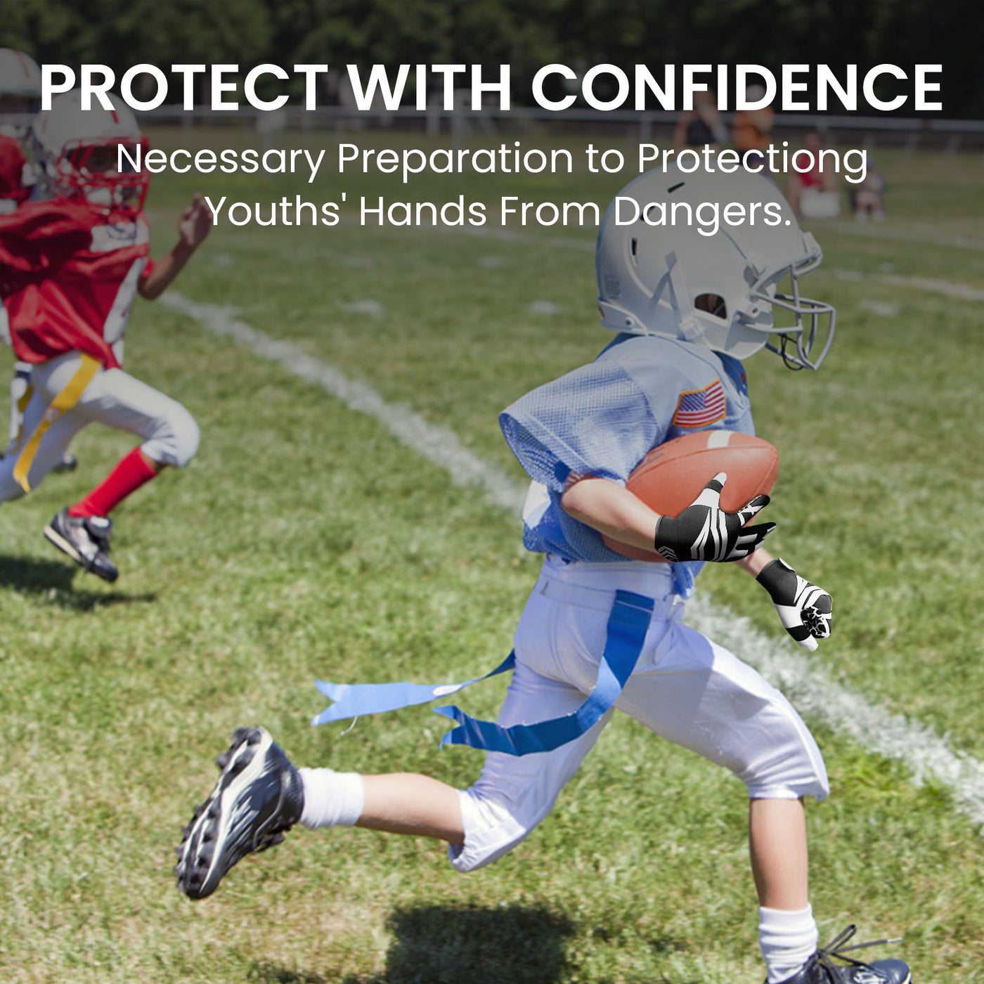 Football Gloves Youth Pro 2.0 Non-Slip Palm Receivers