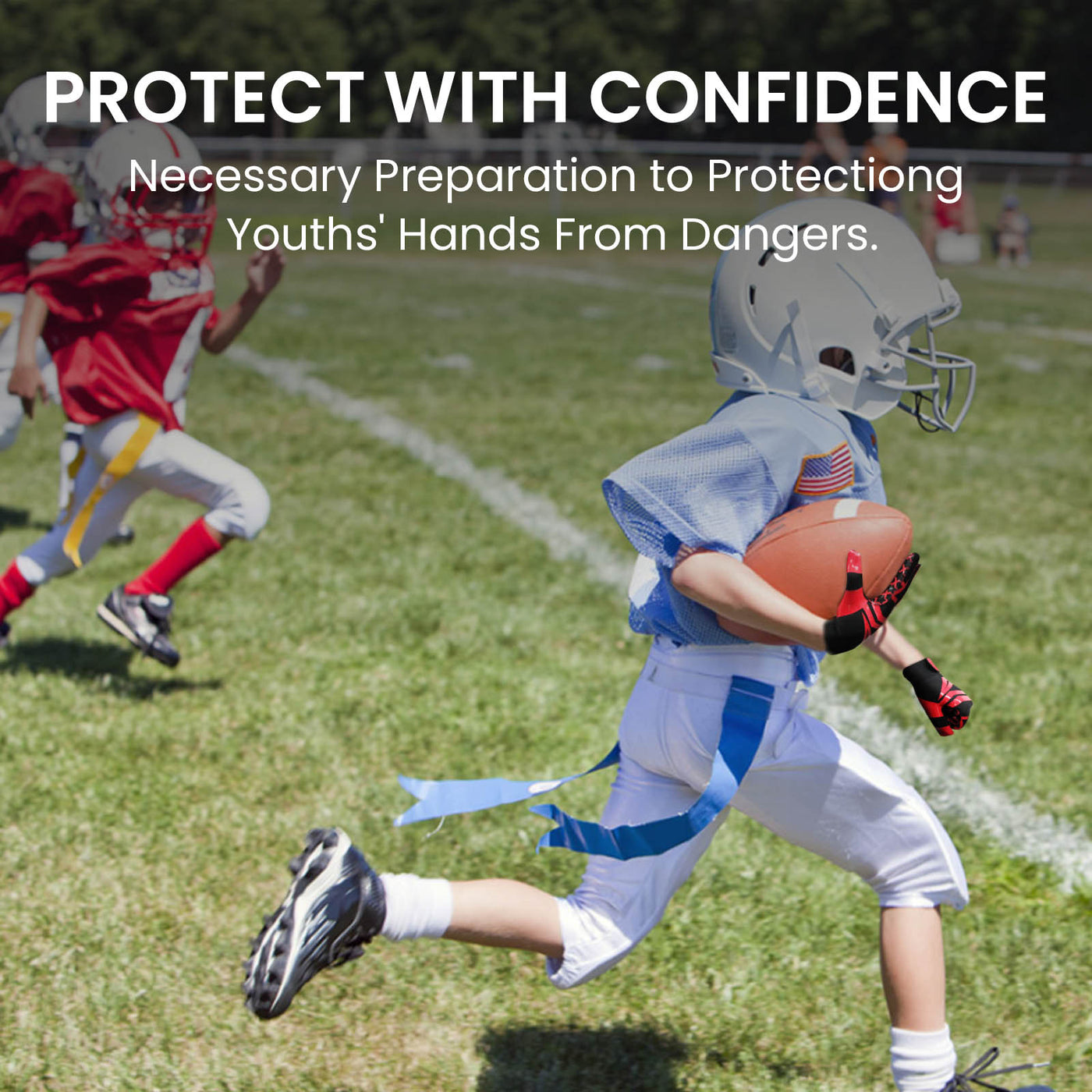 Football Gloves Youth Pro 2.0 Non-Slip Palm Receivers