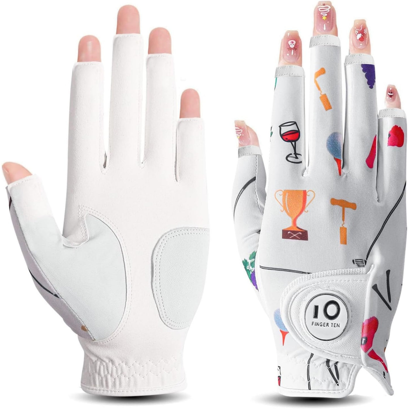 Golf Gloves Women Golf Party Half Finger 1 Pack