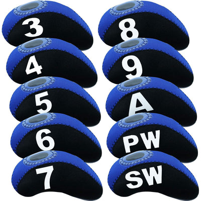 Golf Iron Covers Set Neoprene with Top Window 10 Pack