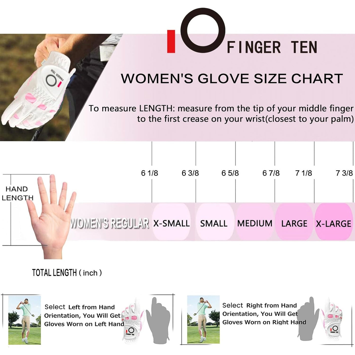 Women's Golf Gloves Extra Grip All Weather 10 Pack