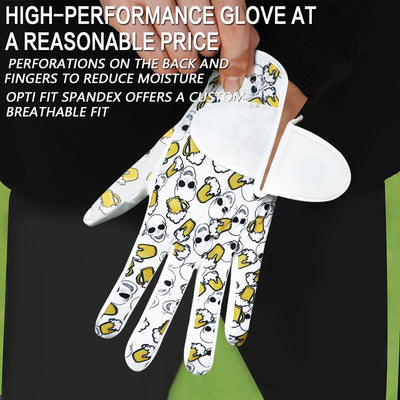 Men's Golf Gloves Beer Skull All Weather Grip Value 2 Pack