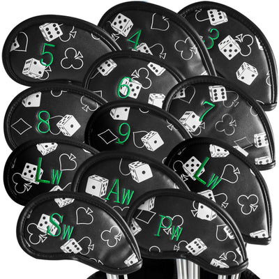 Golf Iron Head Covers 12 Piece Set Poker Universal Fit