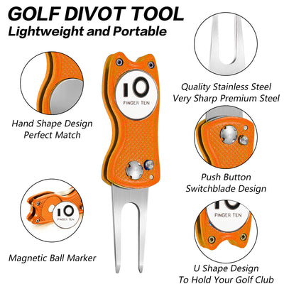 Lot de 2 outils de relèvement de gazon de golf avec marqueur de balle 