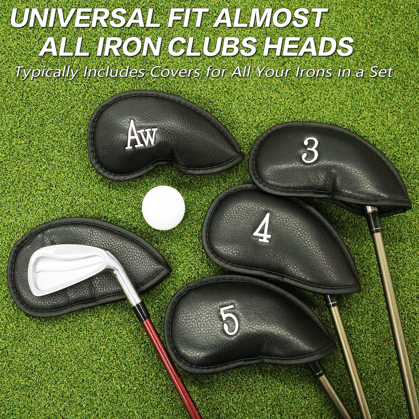 Golf Iron Head Covers 12 Piece Set Universal Fit