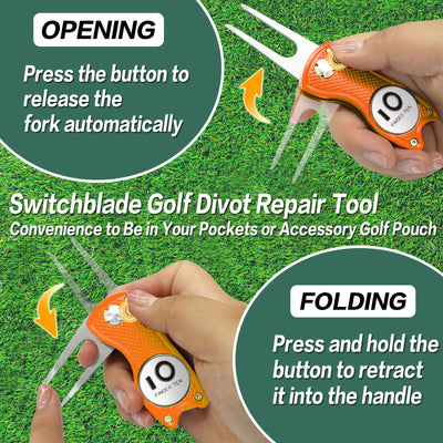 2er-Pack Golf-Divot-Tools mit Ballmarker 