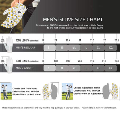 Men's Golf Gloves Beer Skull All Weather Grip Value 2 Pack