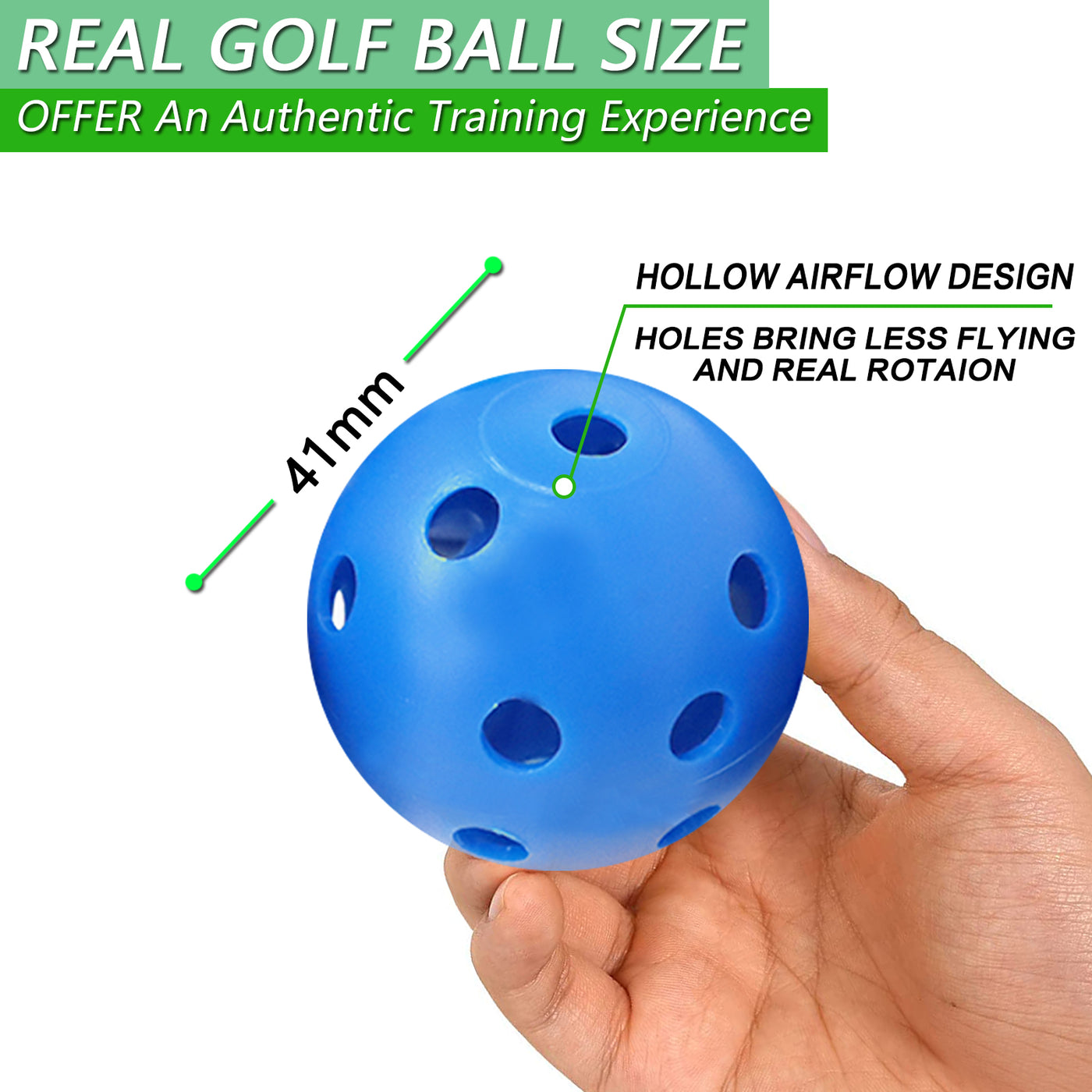 36 Pack Golf Practice Balls Plastic Colored