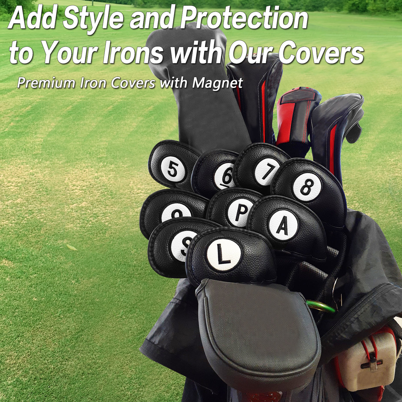 Golf Club Covers for Irons Magnetic Value 11 Pack with Gift Box Fit Main Iron Clubs