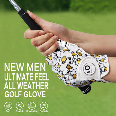 Men's Golf Gloves Beer Skull All Weather Grip Value 2 Pack