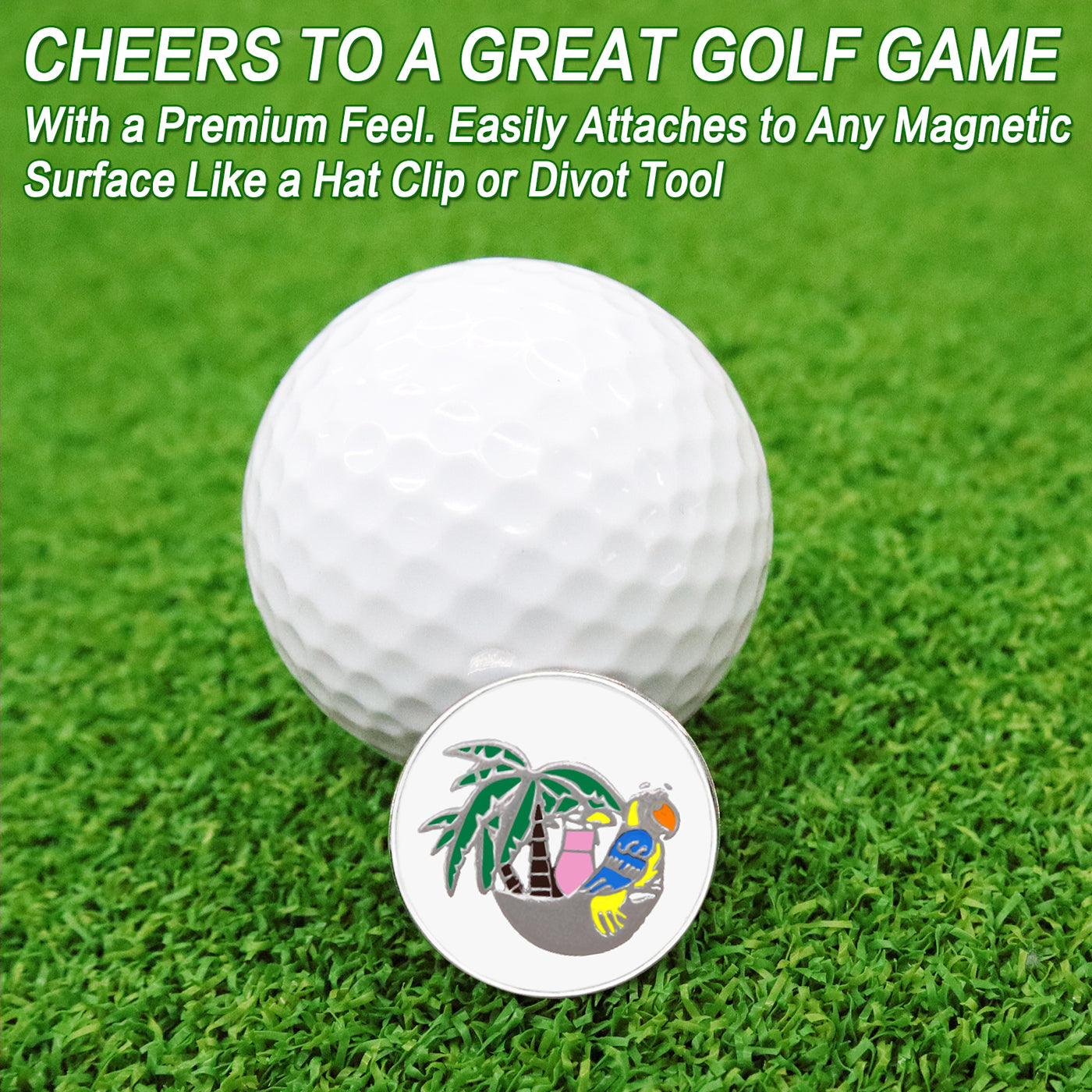 3 Pcs Golf Ball Markers with 3 Pack Hat Clip