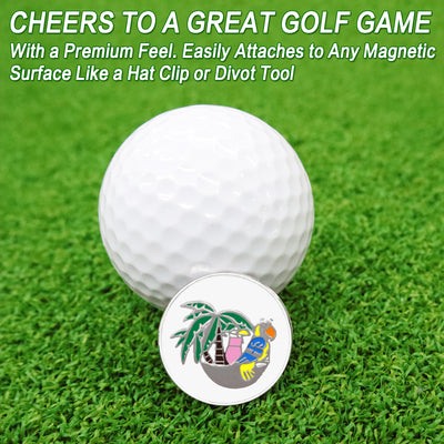 3 Pcs Golf Ball Markers with 3 Pack Hat Clip