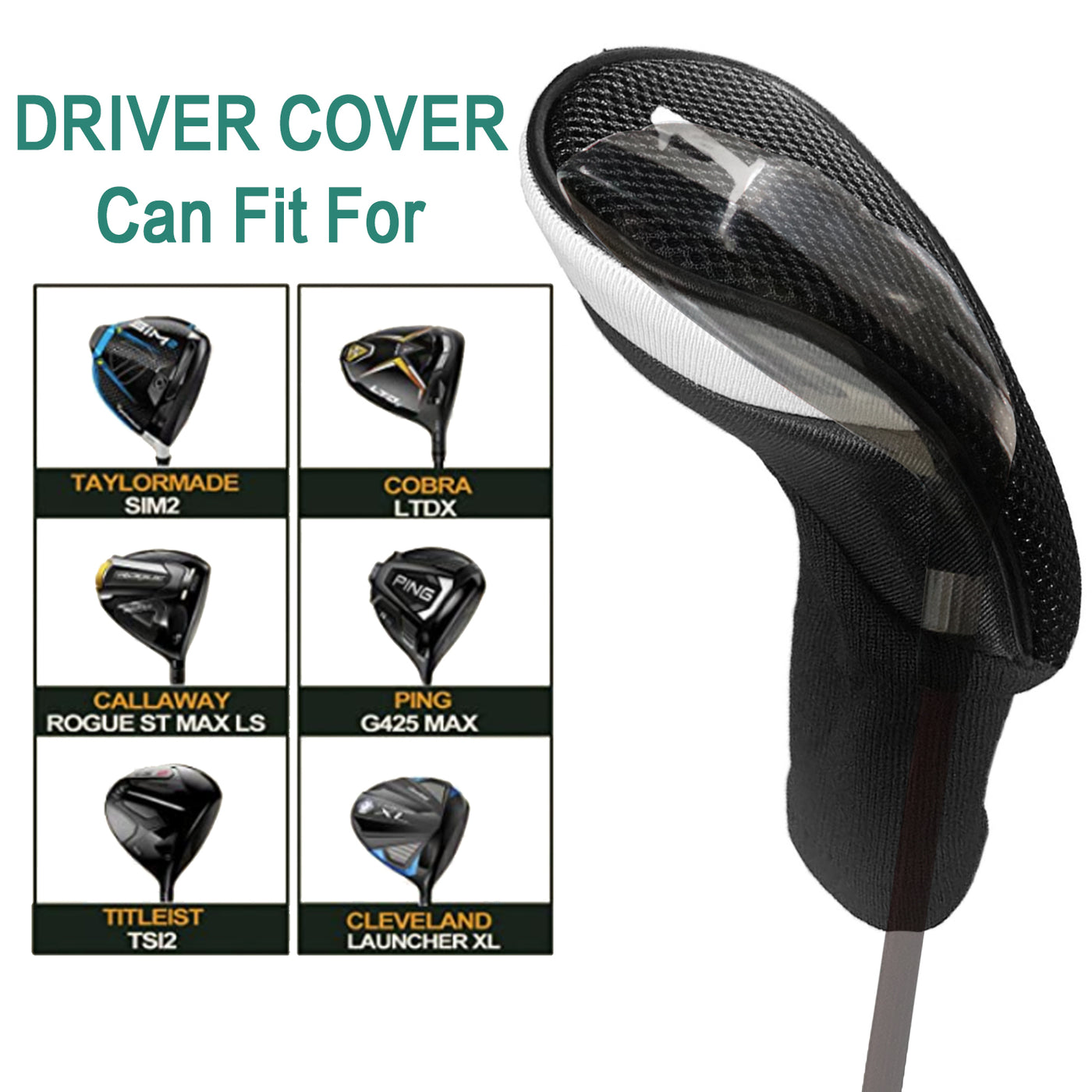 Golf Head Covers Woods Driver Fairway Hybrid Value 3 Pack