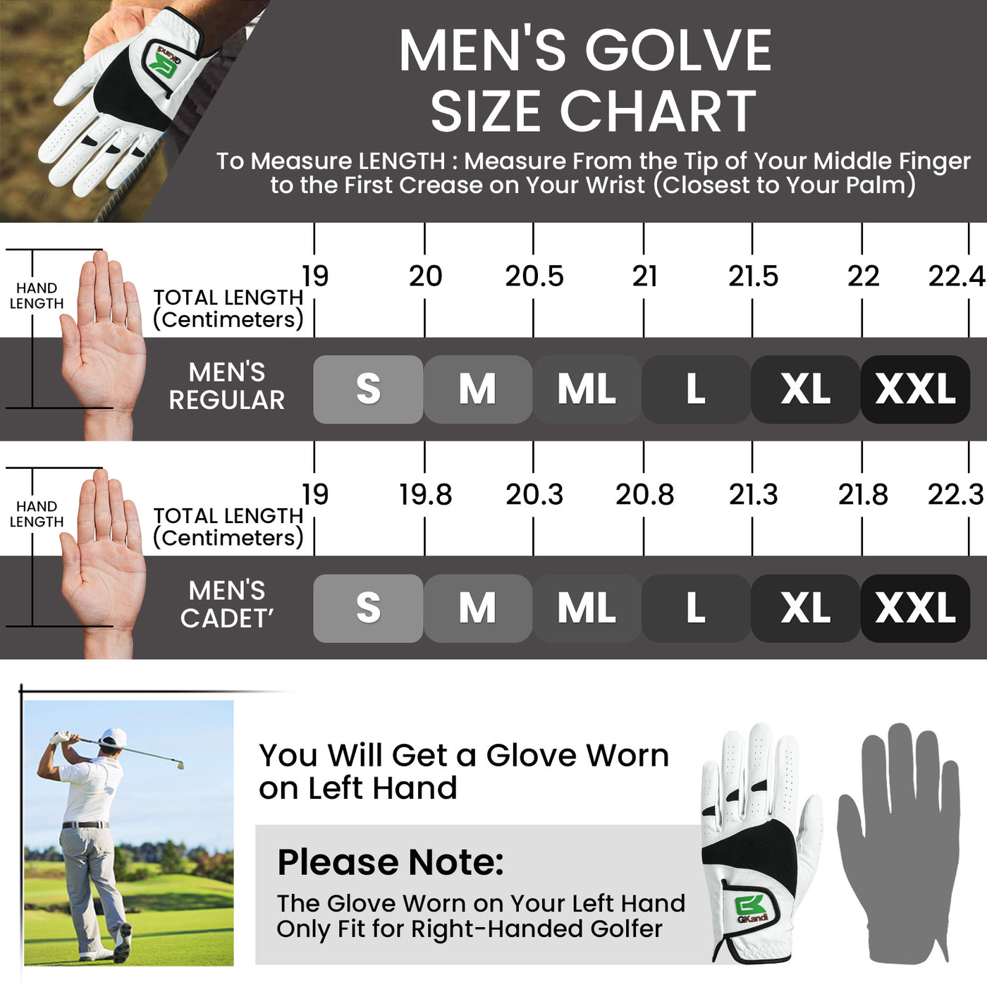 Men's Golf Glove All Weather Leather Value 2 Pack