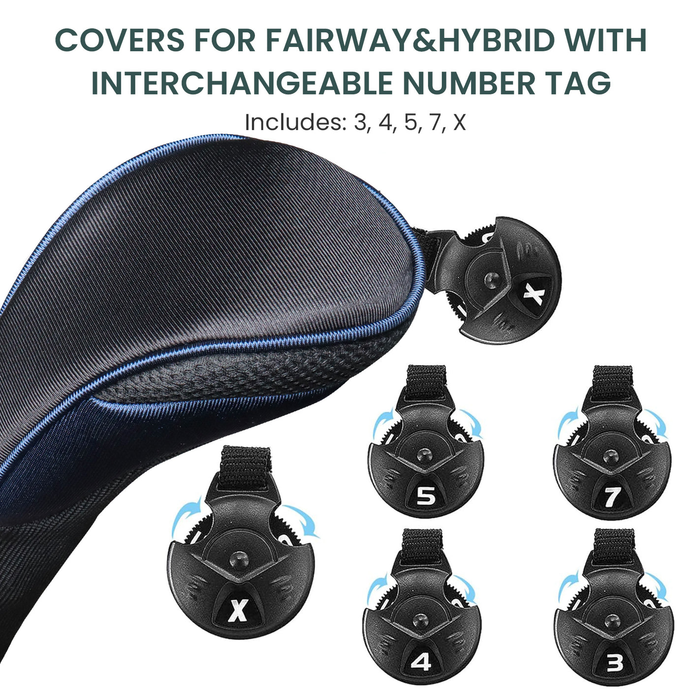 Golf Head Covers Value 3 Pack for Woods Driver Fairway Hybrid