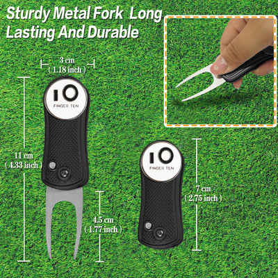 Lot de 2 outils de relèvement de gazon de golf avec marqueur de balle 