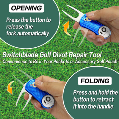 2er-Pack Golf-Divot-Tools mit Ballmarker 