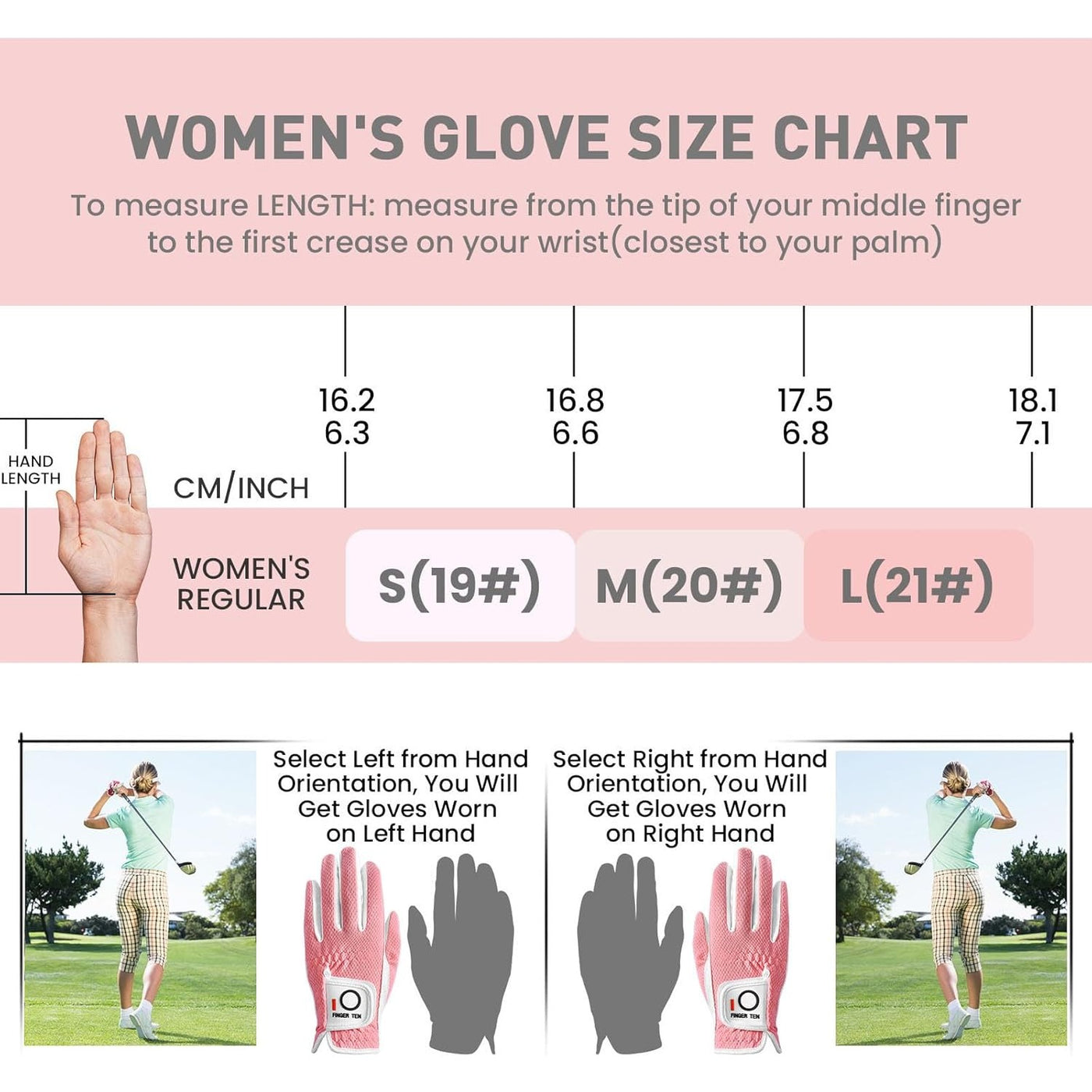 Women's Golf Gloves Mesh Rain Grip Hot Wet Weather 1 Pair