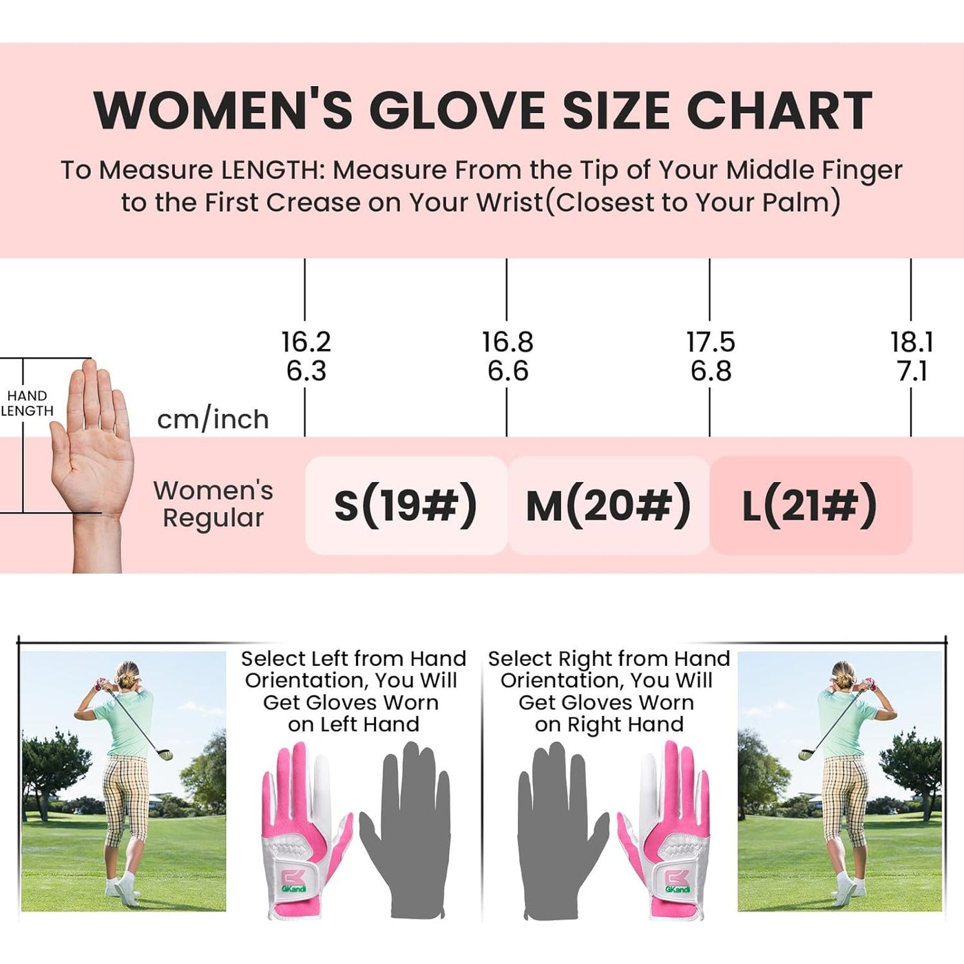 Womens Golf Gloves Wet Hot All Weather Grip 1 Pair