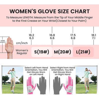 Womens Golf Gloves Wet Hot All Weather Grip 1 Pair