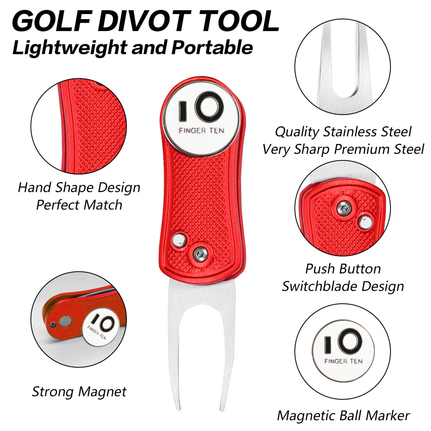 Lot de 2 outils de relèvement de gazon de golf avec marqueur de balle 