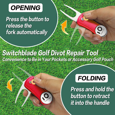 2er-Pack Golf-Divot-Tools mit Ballmarker 