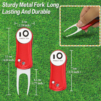 Lot de 2 outils de relèvement de gazon de golf avec marqueur de balle 