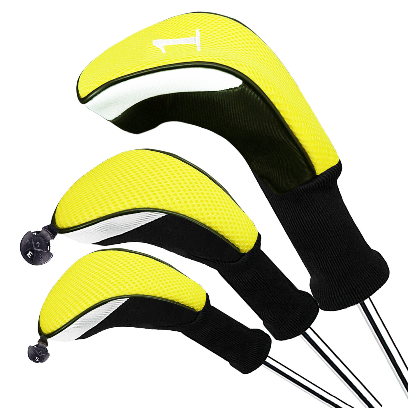 Golfschlägerkopfbedeckungen für Hölzer, Driver, Fairway, Hybrid, Vorteilspack, 3 Stück 