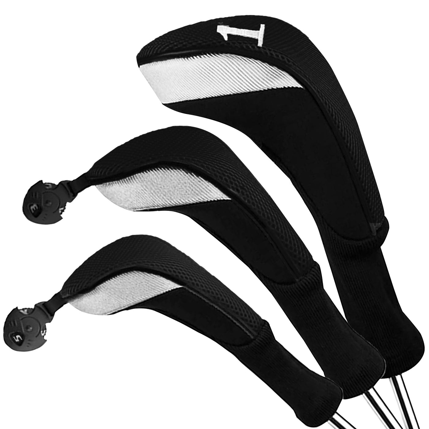 Golf Head Covers Woods Driver Fairway Hybrid Value 3 Pack