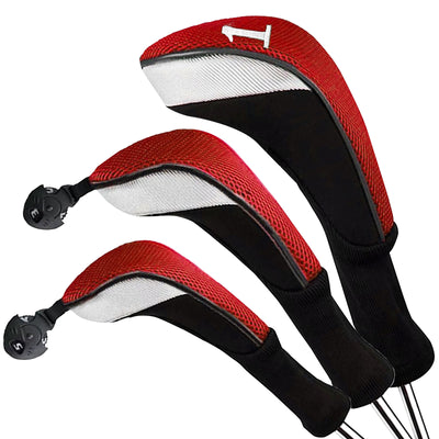 Golf Club Head Covers for Woods Driver Fairway Hybrid Value 3 Pack